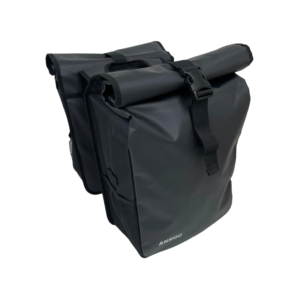 Anroc dubbele fietstas roltop 46L waterbestendig - de beste fietstas voor je fatbike of e-bike