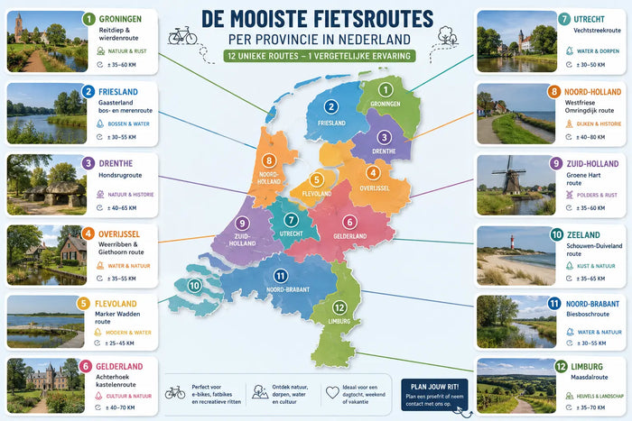 De mooiste verborgen fietsroutes per provincie in Nederland