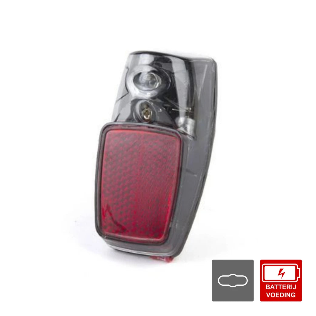 IkziLight achterlicht 1 led spatbordbevestiging incusief 2xAAA batterijen Standlicht Superhelder en krachtige rode LED Voor bevestiging op spatbord Zichtbaar tot 700 meter (hangverpakking). - AE-trading