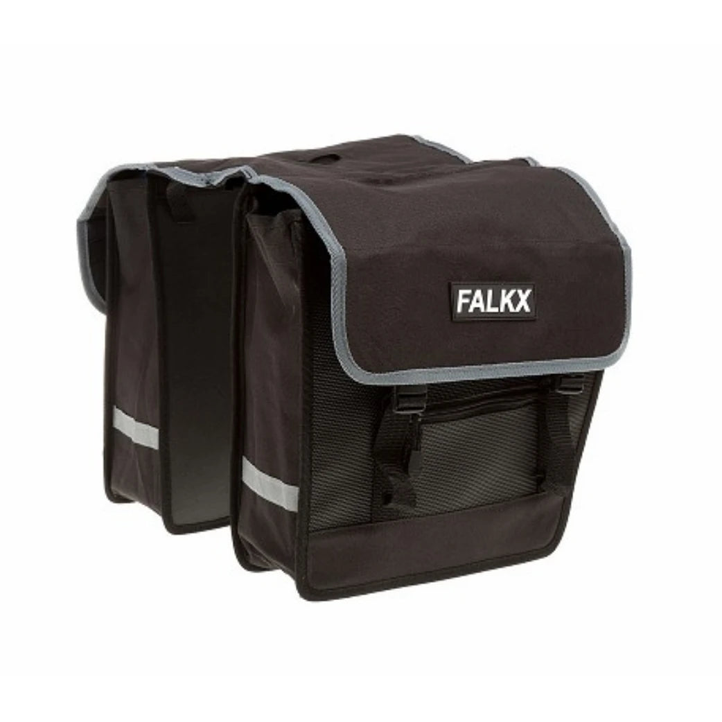 FALKX Electra Tas dubbel zwart. afmetingen 32x33x13cm. totaal inhoud 26L - AE-trading