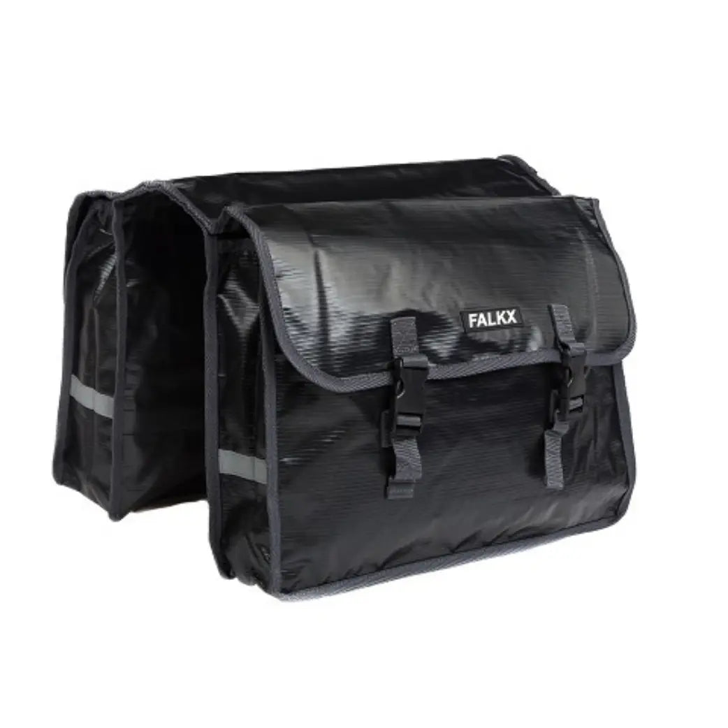 FALKX Black Bull Tas Bisonyl zwart dubbel. afmeting: (2x) 39x9x30. Totaal inhoud: 20L - AE-trading
