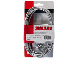 Simson Remkabelset compleet universeel grijs RVS - AE-trading