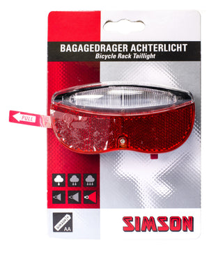 Simson Batterij Bagagedrager achterlicht,"Regular", LED - AE-trading