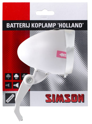 Simson Batterij Voorvork koplamp"Holland" 3 LED's wit - AE-trading