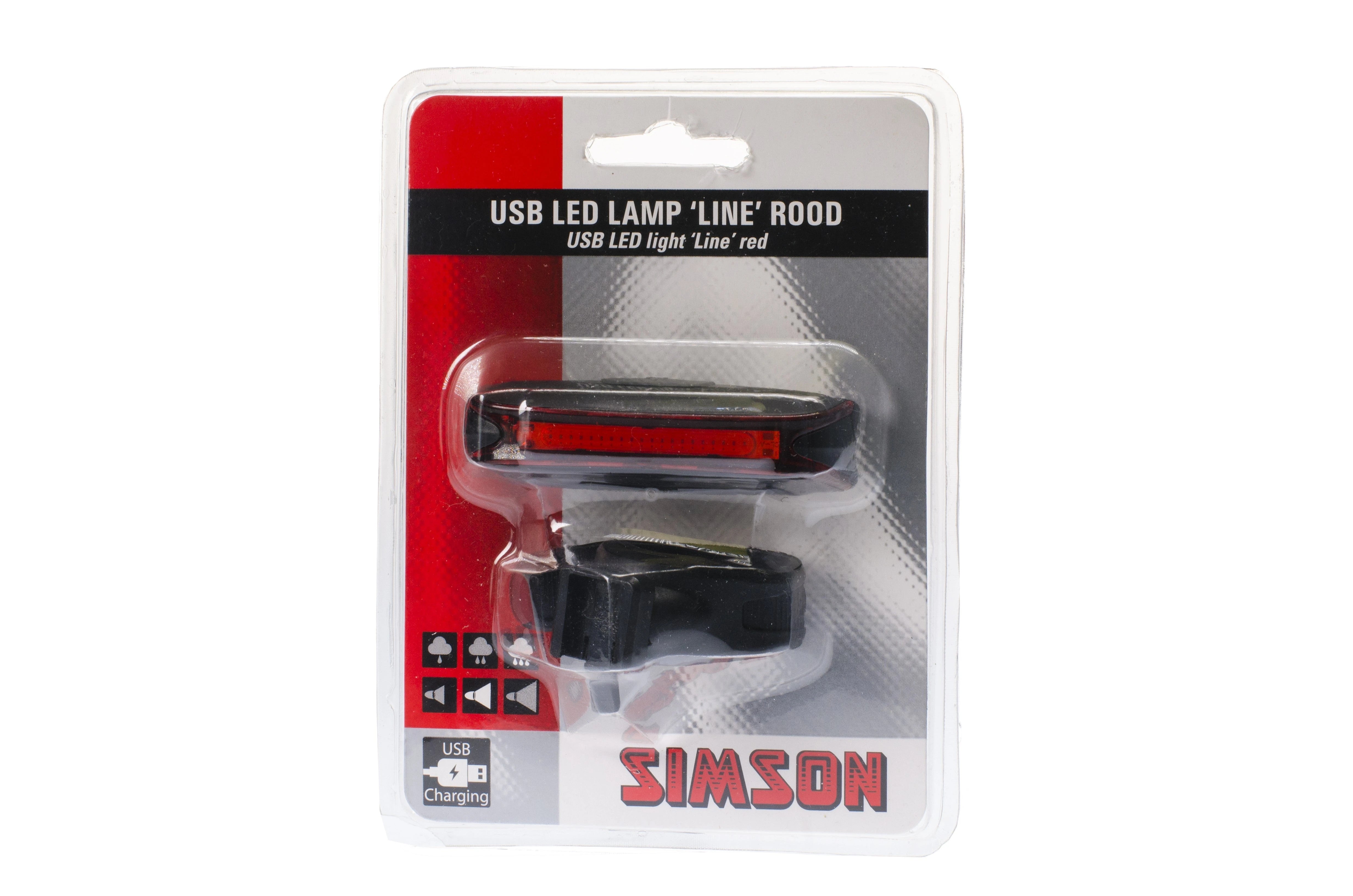 Simson USB LED lamp ''Line'' rood, 20 LED's, 3 LUX - AE-trading