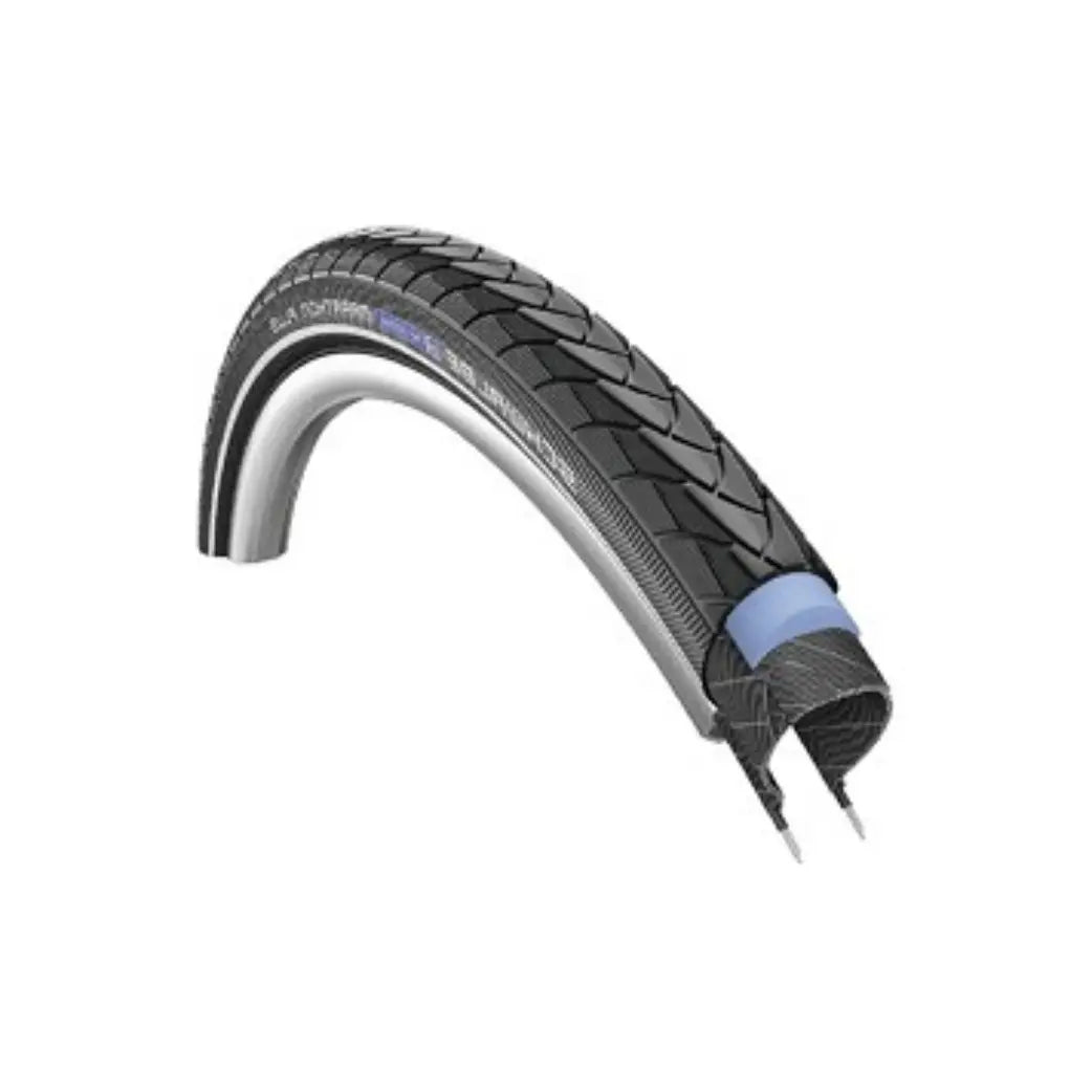 Buitenband: Schwalbe Marathon plus (Smartguard 5mm anti-lek) Kleur: Zwart met reflectie Maat: 28x1 5/8x1 3/8, 700x35C ETRTO 37-622 - AE-trading