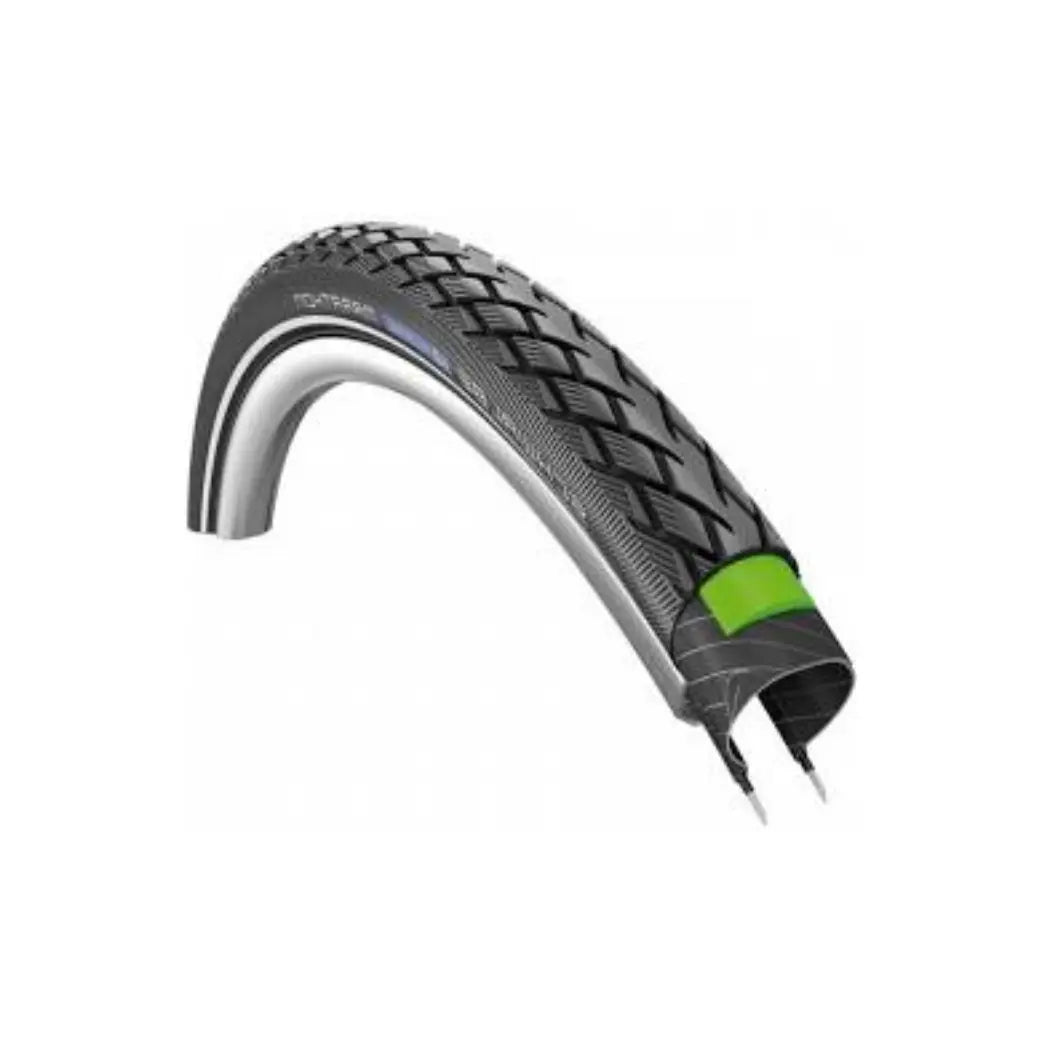 Buitenband: Schwalbe Marathon oa voor E-Bikes (Greenguard 3mm Anti-lek) Kleur: Zwart met reflectie Maat: 28x1 5/8x1 3/8, 28x1.40 ETRTO 37-622 - AE-trading