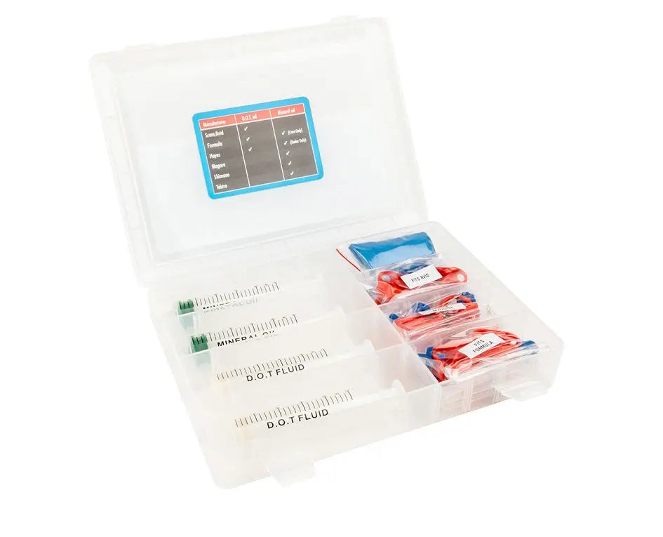 Elvedes bleeding kit voor Mineraal en DOT olie. incl alle adapters voor Shimano, Magura, Hayes, AVID / SRAM, Formula en Tektro - AE-trading