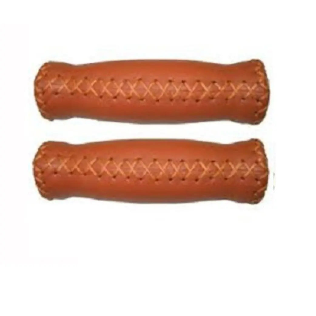Handvatten dvat Leer, Bruin. per paar. Lengte: 128/128mm - AE-trading