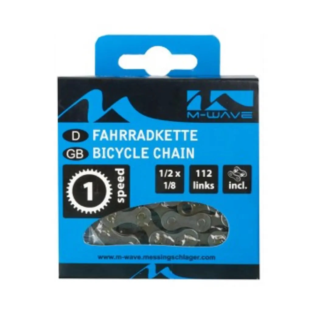 M-Wave Ketting single speed, 1/2x1/8 112L grijs/bruin (hangverpakking) - AE-trading