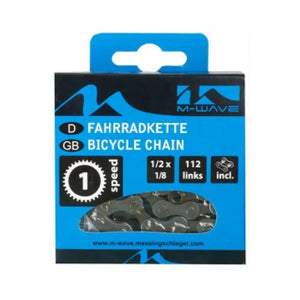 M-Wave Ketting single speed, 1/2x1/8 112L grijs/bruin (hangverpakking) - AE-trading