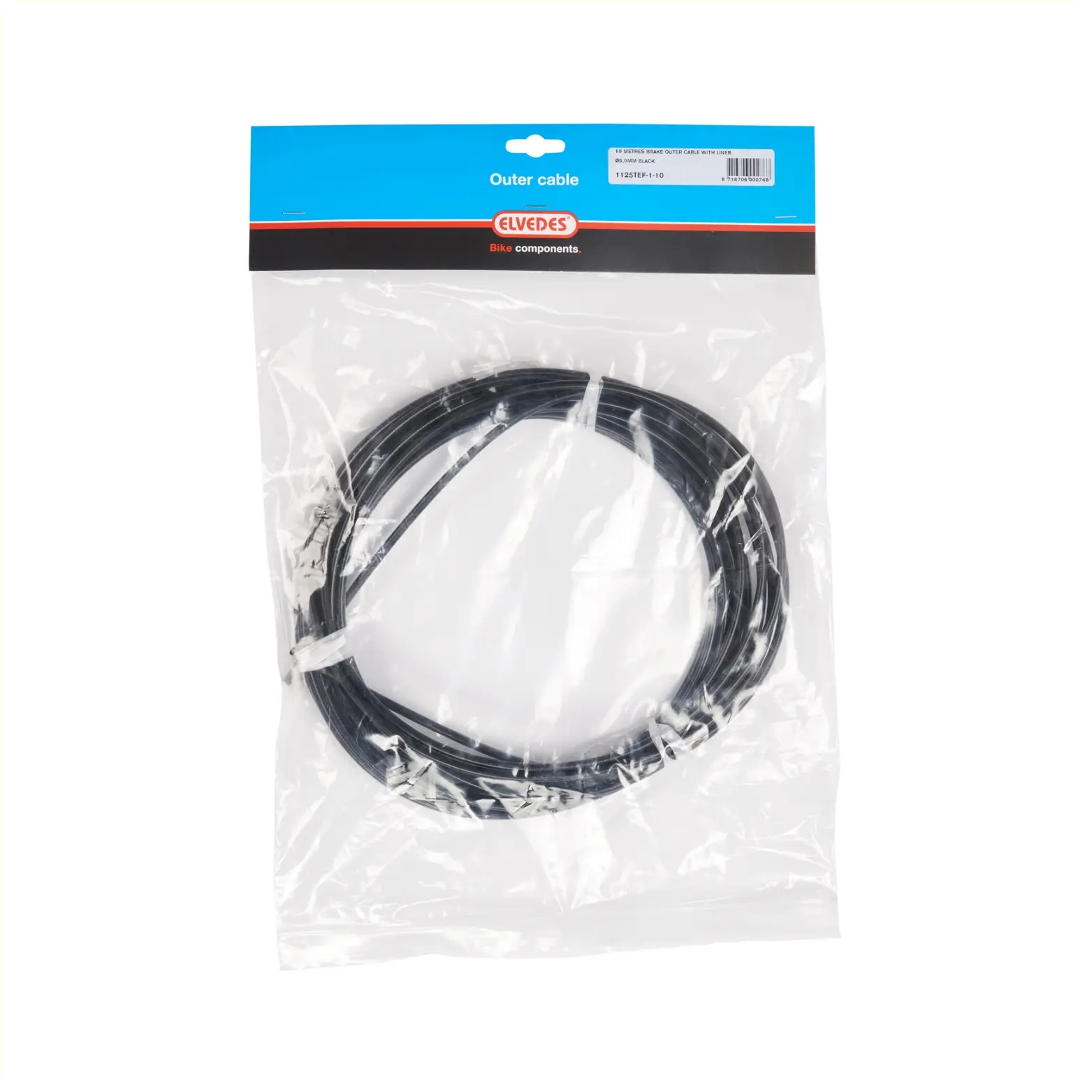 Elvedes buitenkabel rem met teflon liner zwart. 10 meter 5mm - AE-trading