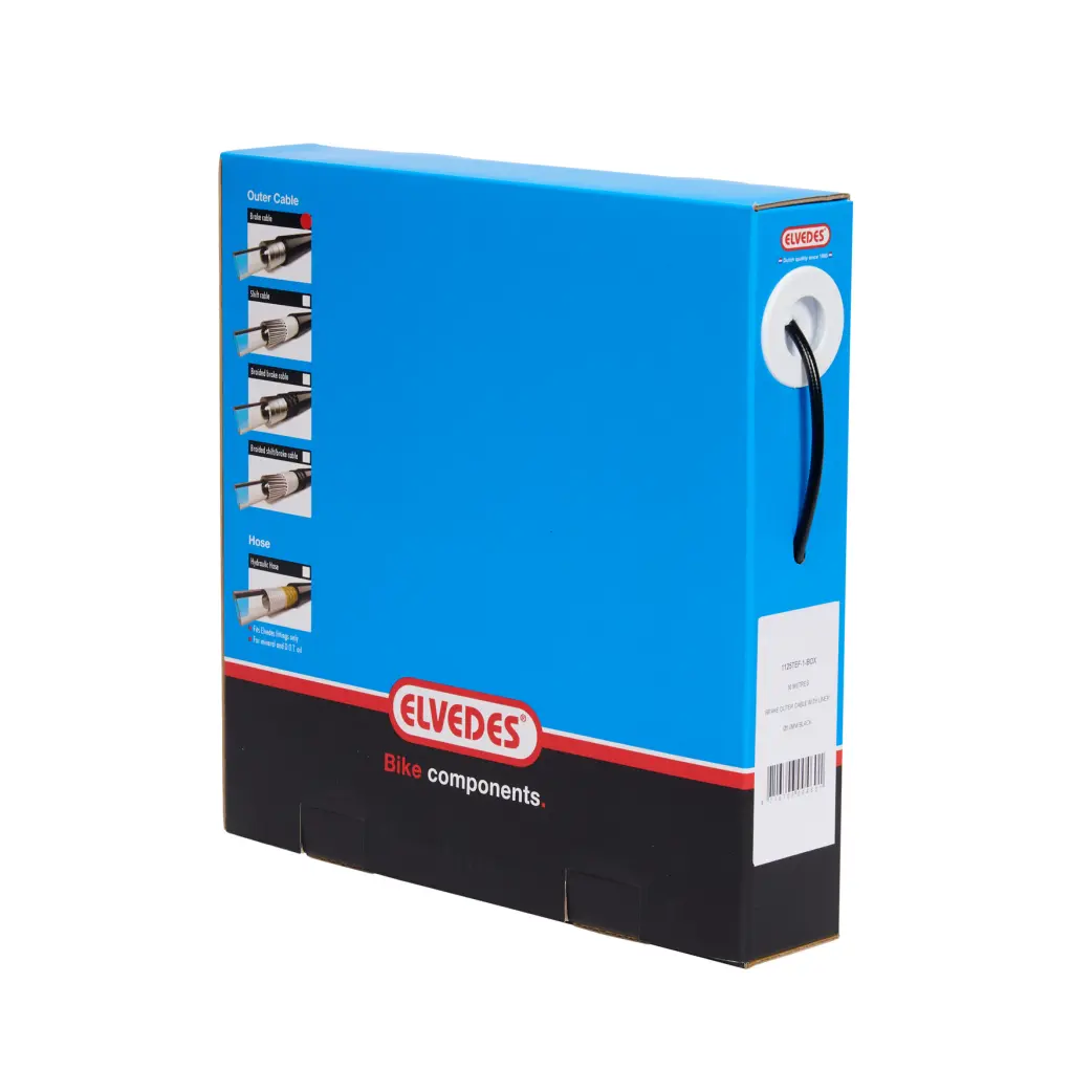Elvedes buitenkabel rem teflon liner, 30 meter in doos, 5mm zwart - AE-trading