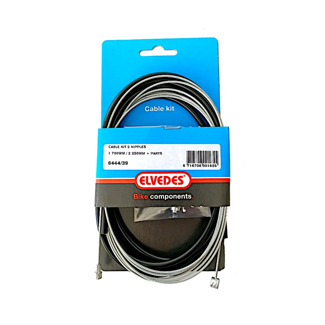 Elvedes kabel, achterrem, 2 nippels, zwart 1.65-2.0 M - AE-trading