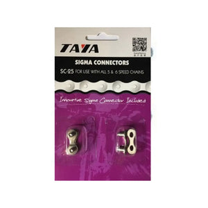 Taya Sigma verbindingschakel 3/32“, 2 op kaart. Geschikt voor alle merken 5/6 speed kettingen Veilig, zonder gereedschap te monteren - AE-trading