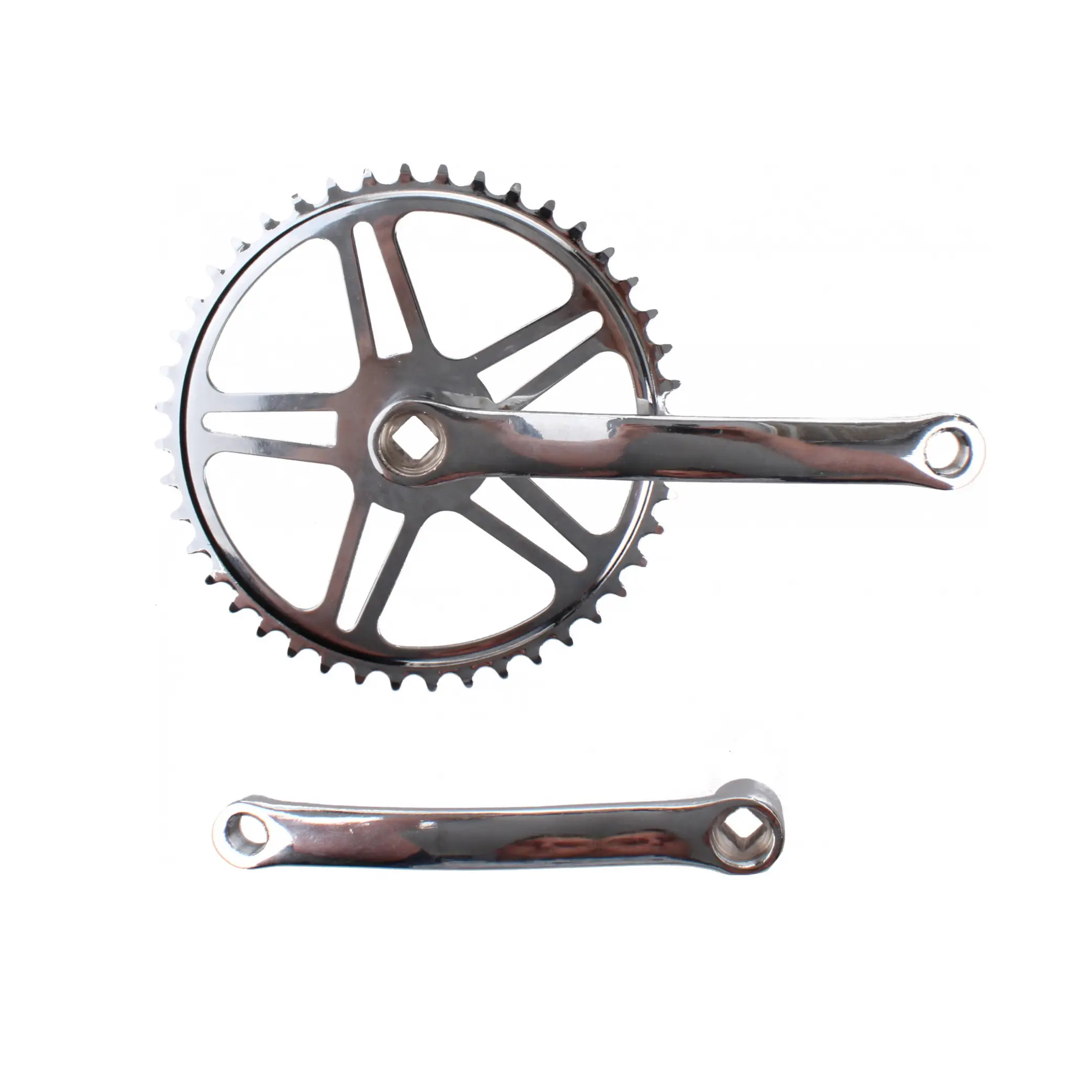 Crankstel 46T, cranklengte 170mm. chroom, staal. spieloos - AE-trading