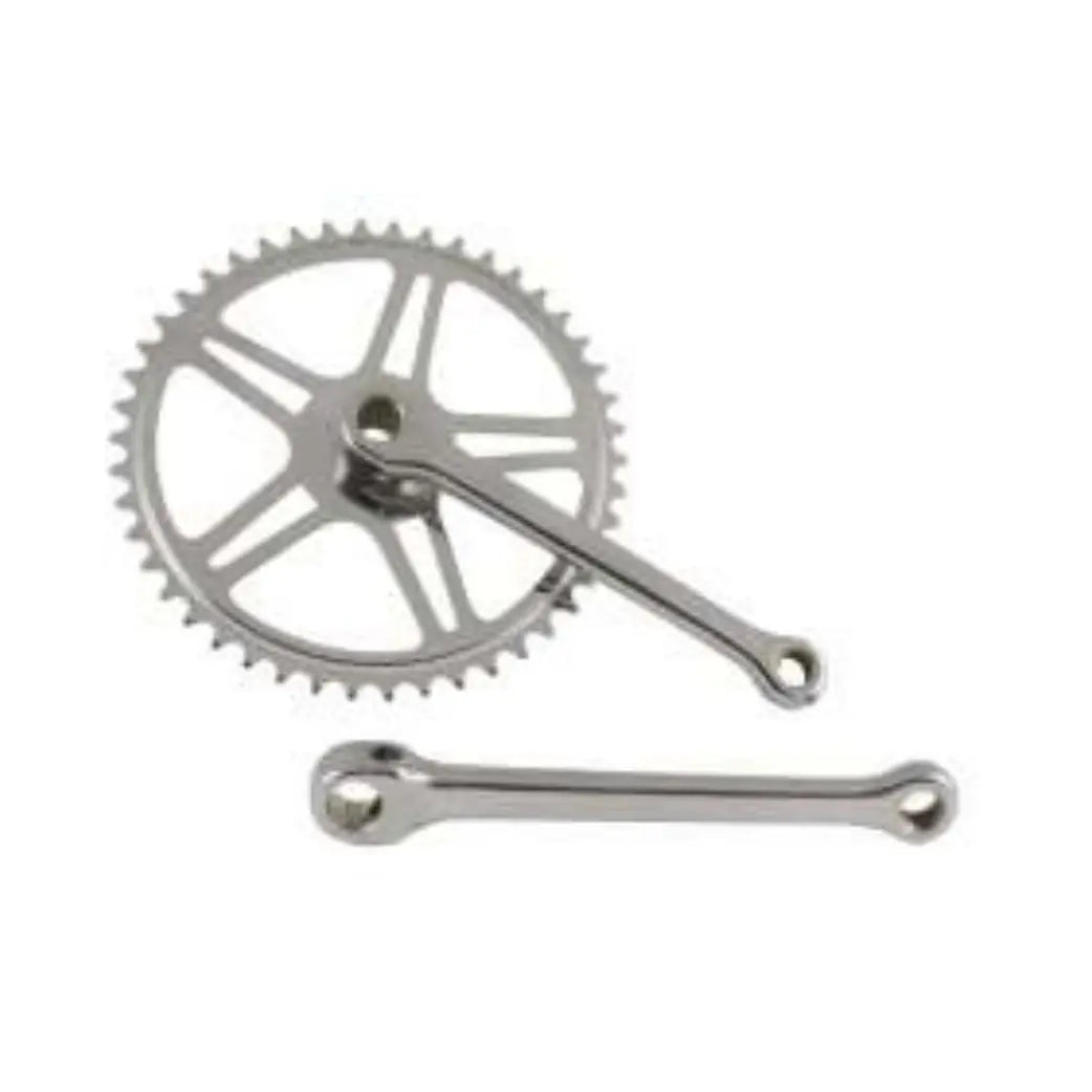 Crankstel 46T, cranklengte 170mm. chroom, staal, met spie 1/8 - AE-trading