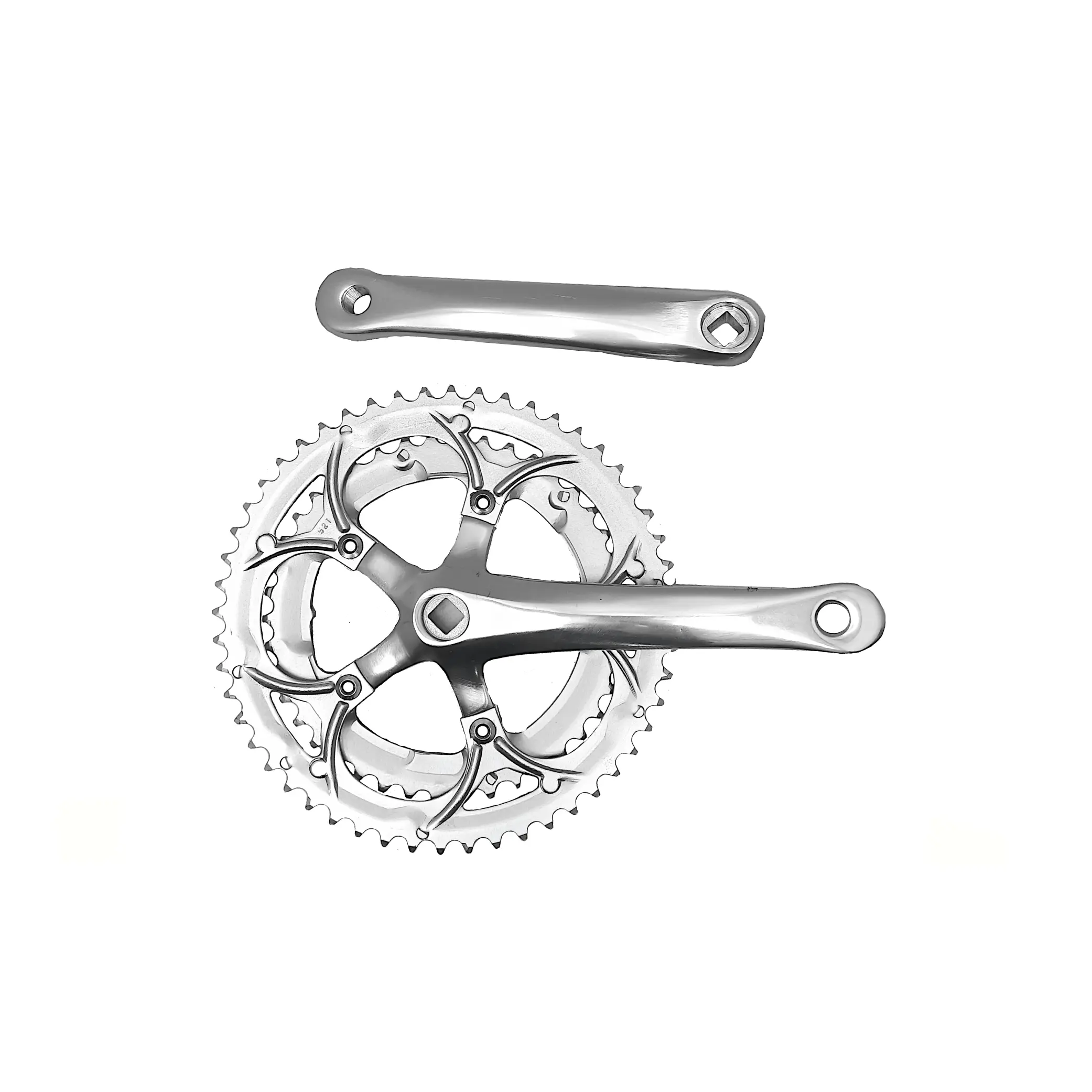 Crankstel Race 52/42T incl. linkercrank. zilver, aluminium, spieloos, 9 speed - AE-trading