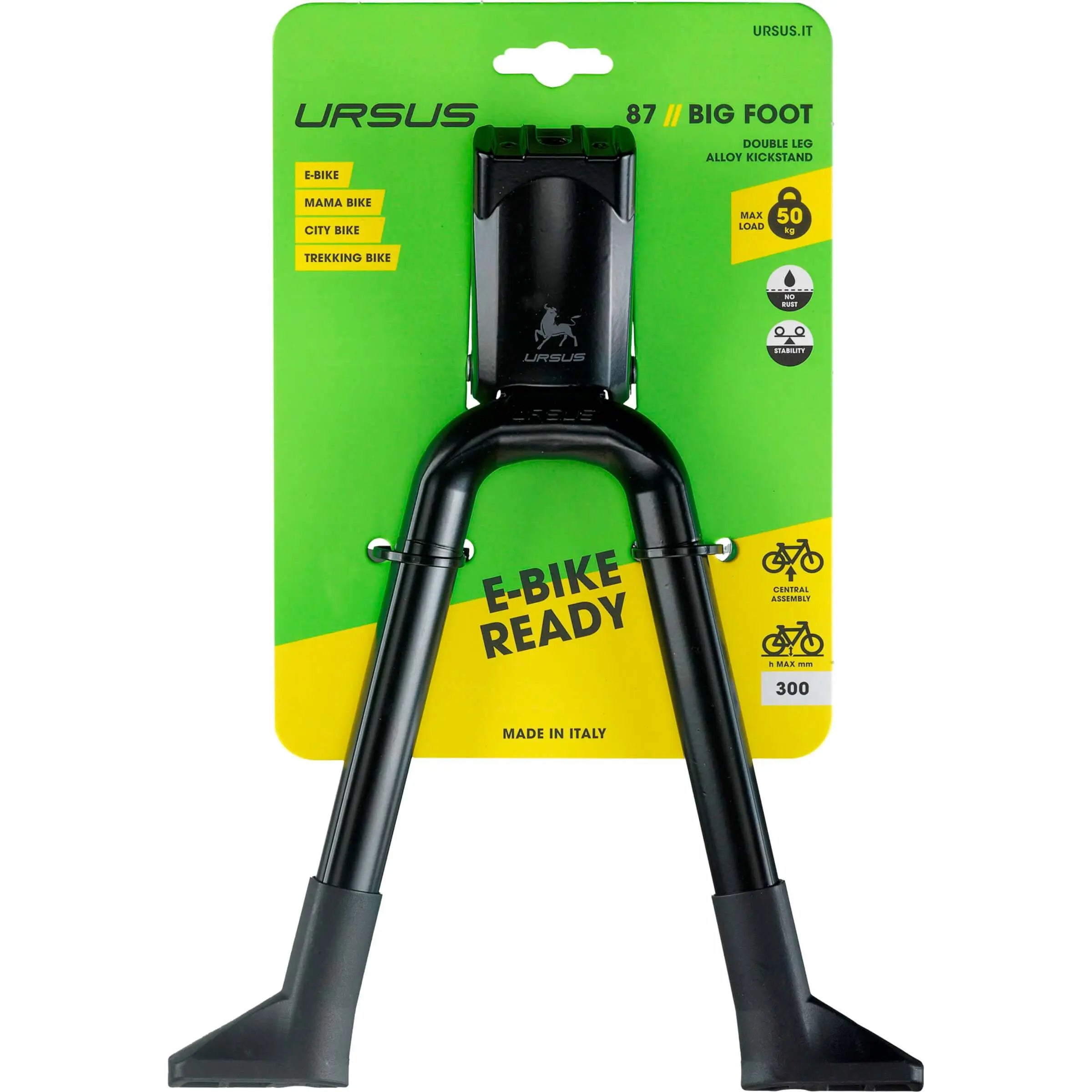 Ursus Big Foot dubbele/tweepoot standaard. Zwart, 28", hoogte 300mm, max belasting 50kg (hangverpakking) - AE-trading