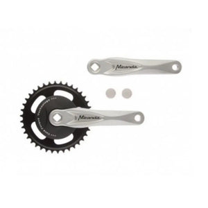 Miranda crankstel ALFA 1 38T, cranklengte 170mm.zilver, aluminium, spieloos. met disk - AE-trading