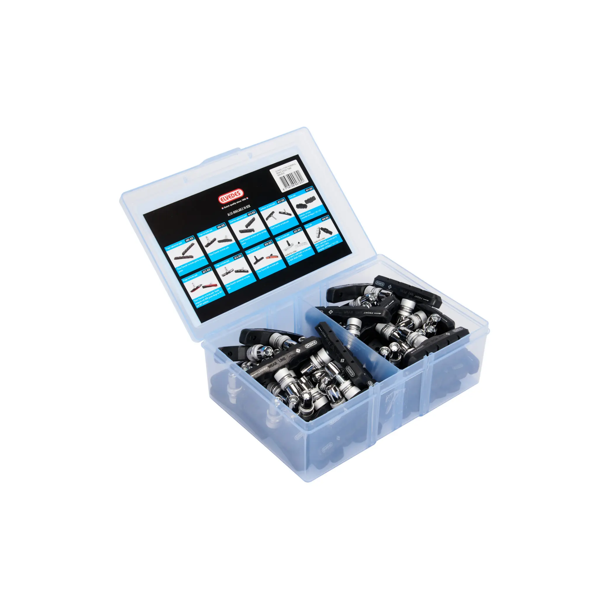 Elvedes remblokken V-Brake 72mm. 25 sets in doos - AE-trading