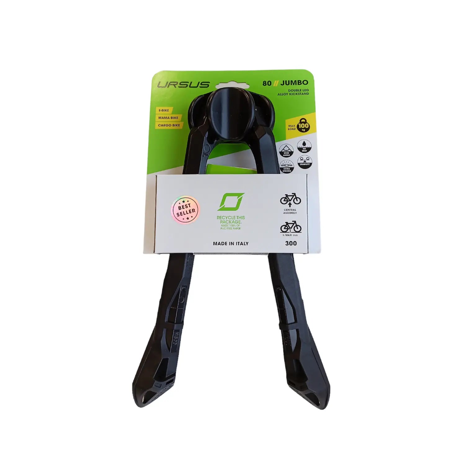 Ursus Jumbo dubbele/tweepoot standaard. Zwart, 28", hoogte 300mm, max belasting 100kg (hangverpakking) - AE-trading