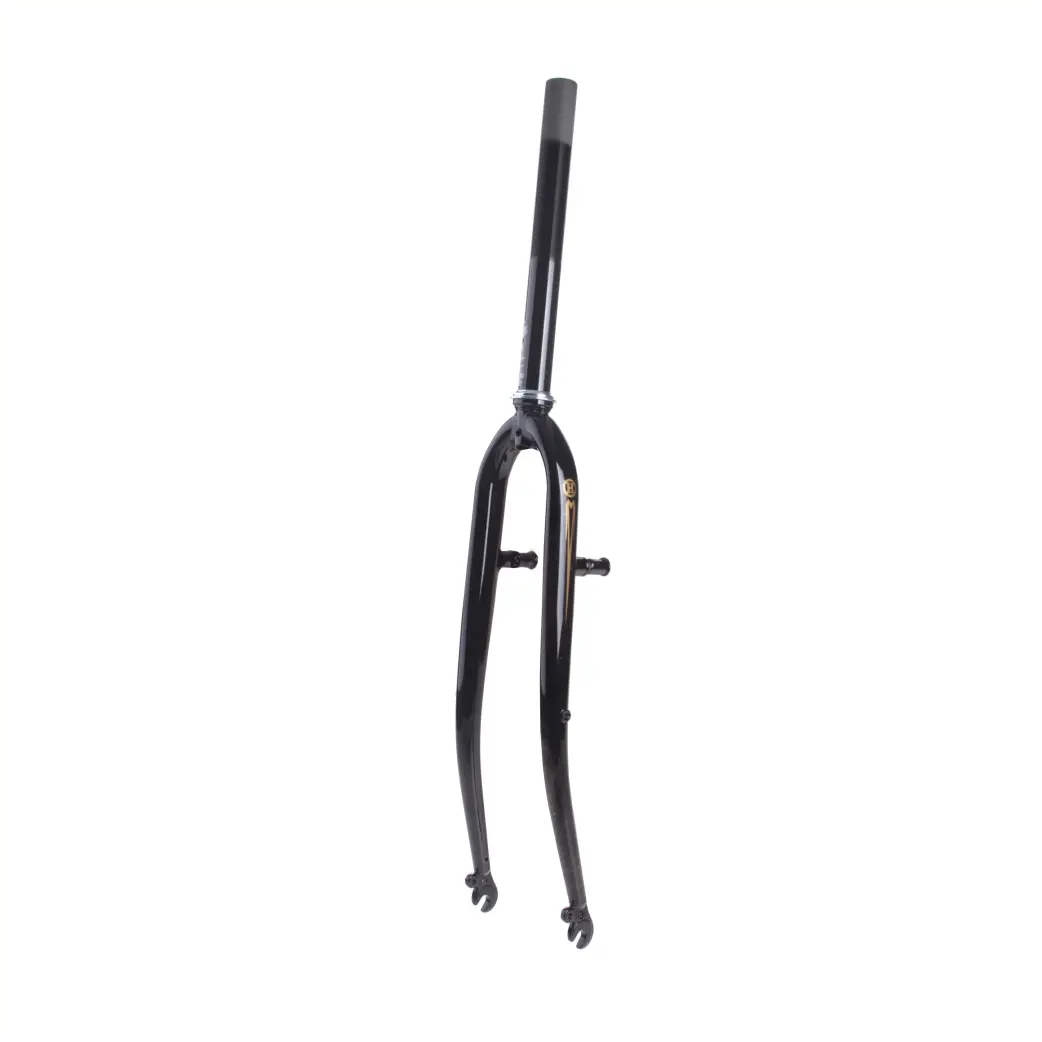 Voorvork 28 inch hybride zwart met V-Brake nokken. 1 inch, balhoofdbuis 250mm. Schroefdraadlengte 143mm. - AE-trading