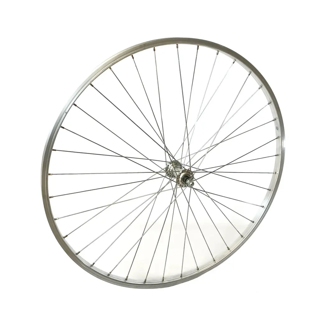 Voorwiel 28x1 5/8x1 3/8 Aluminium velg, zilver. vaste as - AE-trading