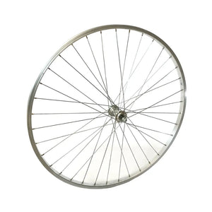 Voorwiel 28x1 5/8x1 3/8 Aluminium velg, zilver. vaste as - AE-trading