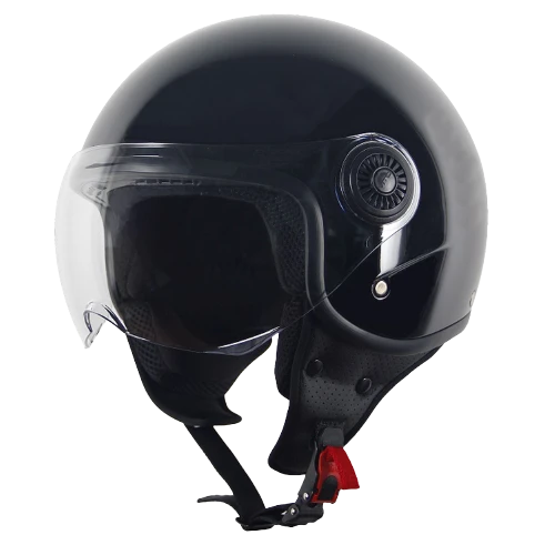 Helm Vito Jet Loreto Glans Zwart M - AE-trading