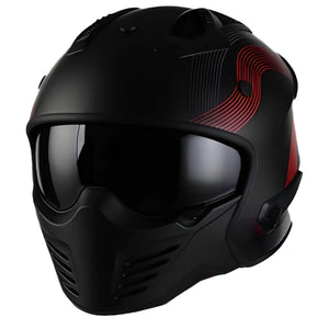 Helm Vito Bruzano Mat Zwart + Rood L - AE-trading