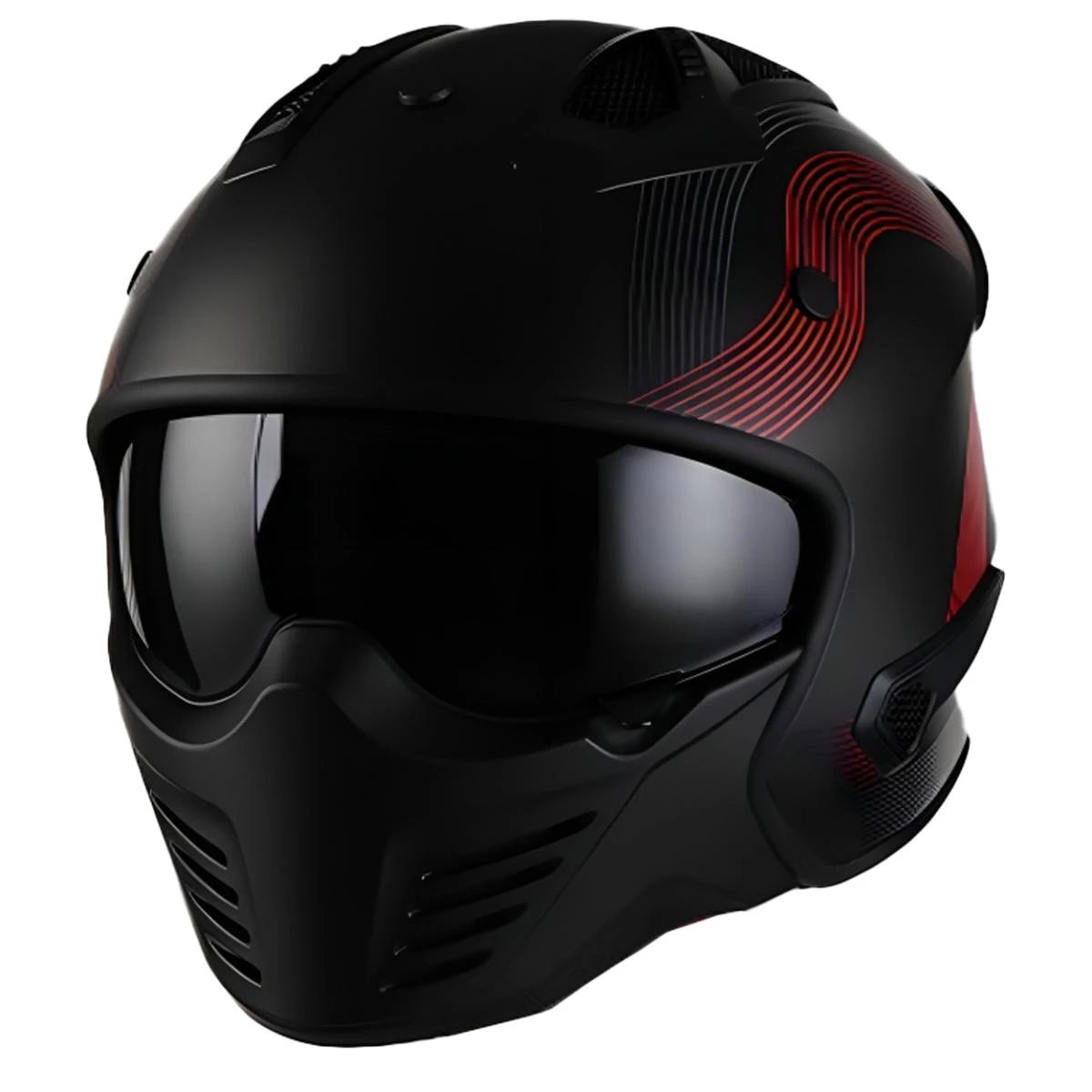Helm Vito Bruzano Mat Zwart + Rood Xxl - AE-trading