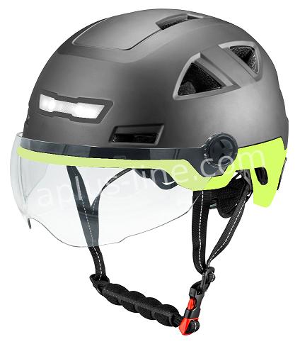 Helm Vito E Light Met Vizier Mat Zwart + Fluor (Speed Pedelec) Xxl (61 63 Cm) +Gratis Oorpads - AE-trading