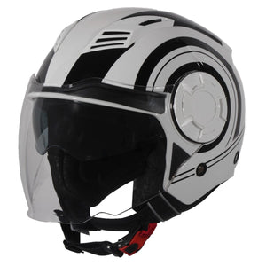 Helm Vito Jet Isola Glans Wit Black M - AE-trading