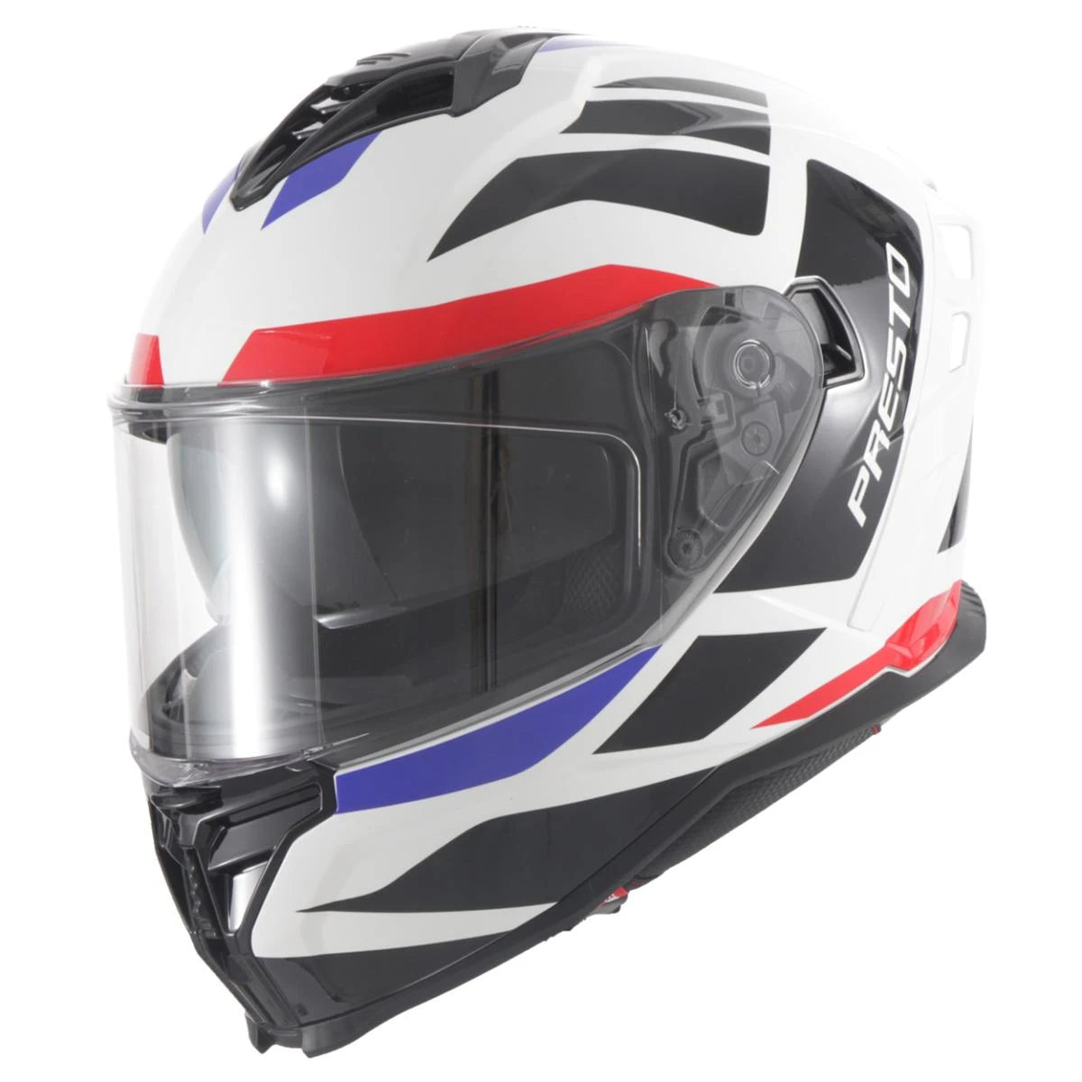 Helm Vito Presto Integraal + Zonnevizier Glans Wit/Deco L - AE-trading