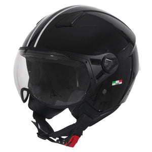 Helm Vito Jet Moda Glans Zwart + Zwarte Voering S - AE-trading
