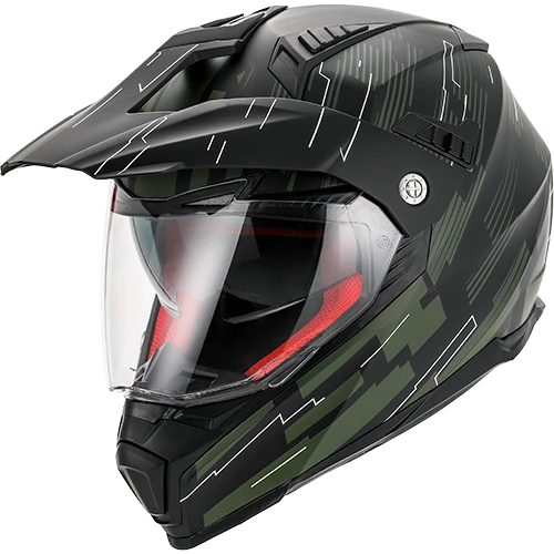 Helm Vito Crosshelm Met Vizier Molino Mat Zwart/Army Green L - AE-trading