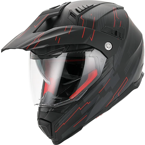 Helm Vito Crosshelm Met Vizier Molino Mat Zwart/Rood L - AE-trading