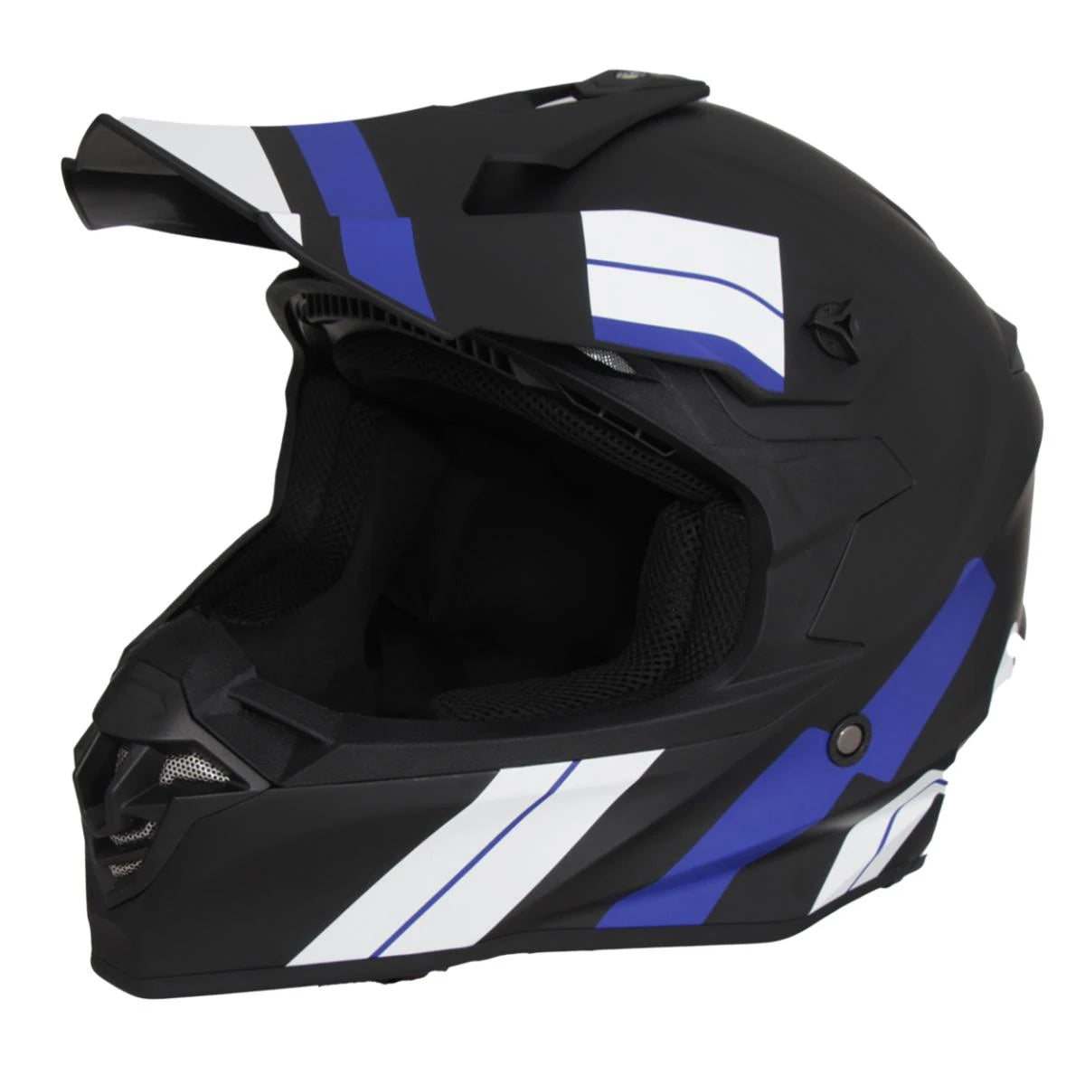Helm Vito Crosshelm Tivoli Mat Zwart/Blauw/Wit M - AE-trading
