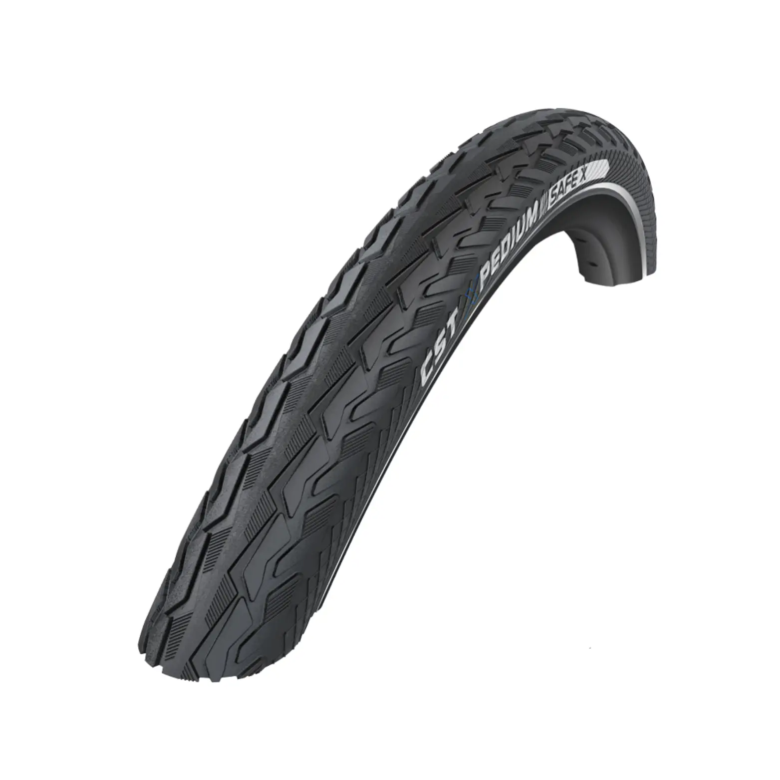 Buitenband: CST Xpedium Safe (3mm antilek laag) Kleur: zwart met zijreflectie Maat: 26x1.75, ETRTO 47-559 - AE-trading