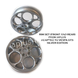 Velgen Set 12'' Aplus (Voor + Achter) Passend Op Vespa Gts Zilver Edition - AE-trading