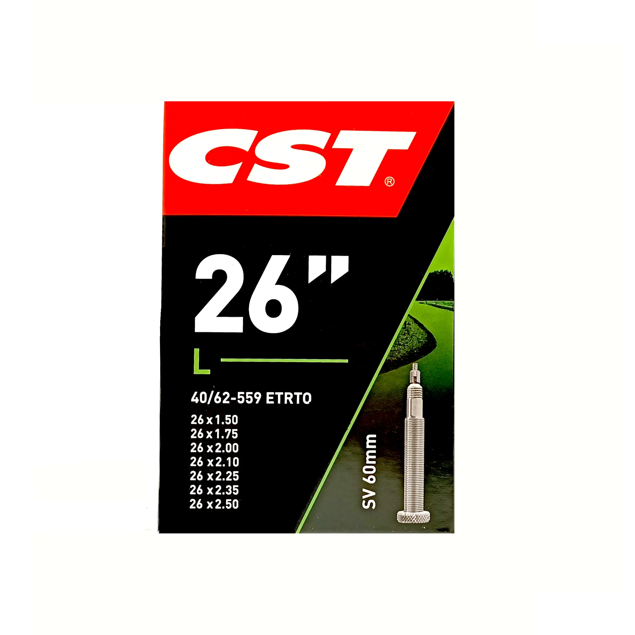 CST Binnenband 26x1,75-1.90-2.30 ETRTO 47/62-559, Ventiel: Presta/ Frans 60mm - AE-trading