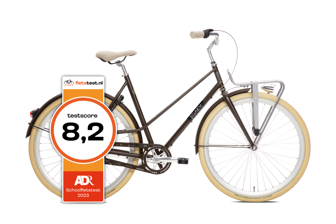 BSP Gaev Damesfiets Donker Eiken L Stalen Frame Retro Ontwerp - AE-trading