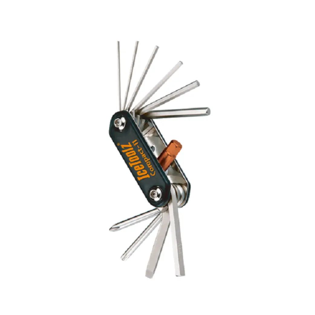 Icetoolz Multitool Amaze-11. Handige 11-delige gereedschap set. - Gleuf schroevendraaier - Kruiskop schroevendraaier -T25 Torx schroevendraaier - 1,5 / 2 / 2,5 / 3 / 4 / 5 / 6 / 8 mm inbussleutels Afmeting: 7 x 2.2 x 3,7 cm - AE-trading