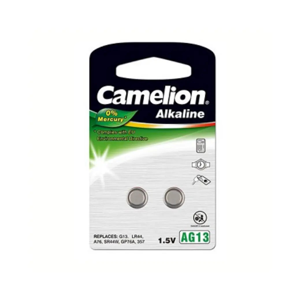 Camelion AG13 Alkaline knoopcel LR44 per 2 (hangverpakking) - AE-trading