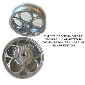 Velgen Set Aplus (Voor + Achter) Passend Op Vespa Primavera/Sprint Zilver Edition - AE-trading