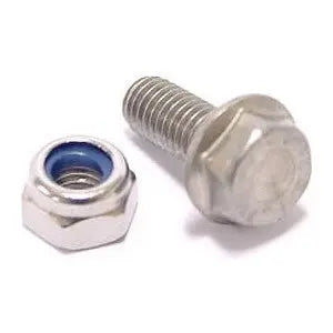 Spatbordbout m5x12 m, RVS. incl zelfborgende moer, per 50 - AE-trading