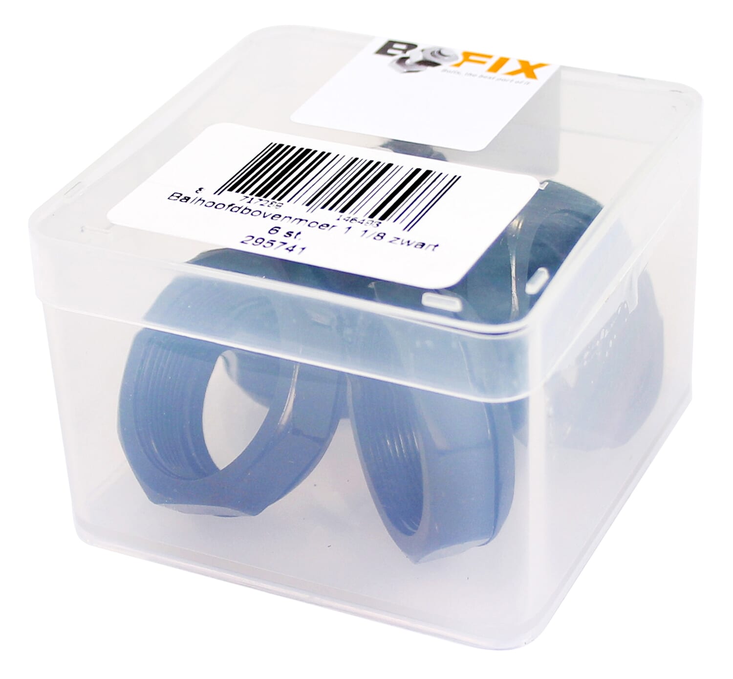 Bofix doos balhoofd bovenmoer zwart 1.1/8 (6 stuks) - AE-trading