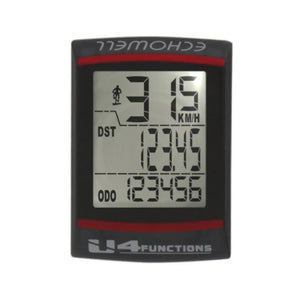 Echowell fietscomputer U4. 4 functies, bekabeld. Snelheid, Gemiddelde snelheid, Dagafstand, Kilometerteller. - AE-trading