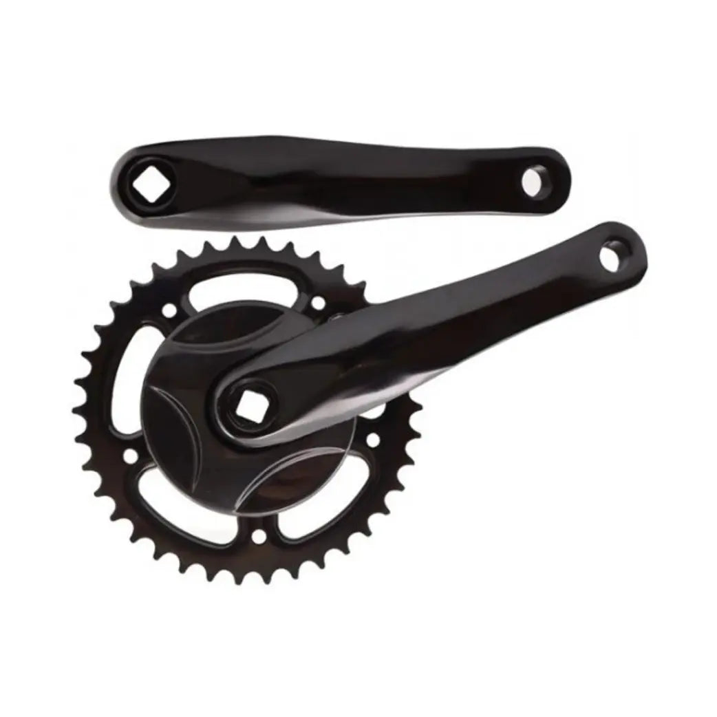 FALKX Black crankstel 38T, cranklengte 170mm. Zwart, aluminium, spieloos - AE-trading